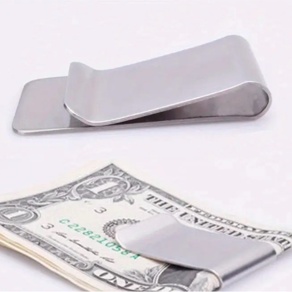 2Pcs / Small Slim  Money Clip for Cash And Credit Cards Money Holder Clip